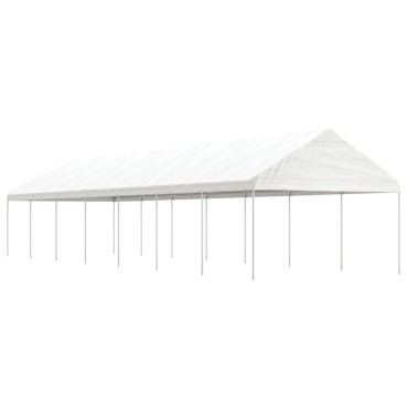 vidaXL Κιόσκι με Τέντα Λευκό 15,61 x 4,08 x 3,22 μ. από Πολυαιθυλένιο