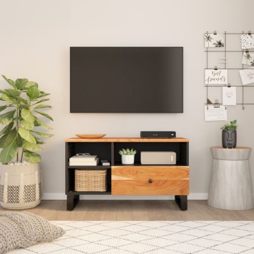 vidaXL Έπιπλο Τηλεόρασης 80x33x46cm Μασίφ Ξύλο Ακακίας & Επεξ. Ξύλο