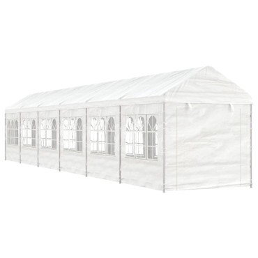 vidaXL Κιόσκι με Τέντα Λευκό 13,38 x 2,28 x 2,69 μ. από Πολυαιθυλένιο