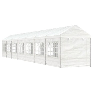 vidaXL Κιόσκι με Τέντα Λευκό 15,61 x 2,28 x 2,69 μ. από Πολυαιθυλένιο