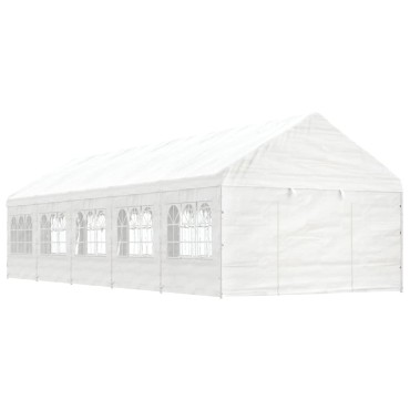 vidaXL Κιόσκι με Τέντα Λευκό 11,15 x 4,08 x 3,22 μ. από Πολυαιθυλένιο