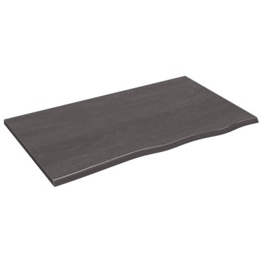 vidaXL Ράφι Τοίχου Σκούρο Καφέ 100x60x2cm Επεξεργ. Μασίφ Ξύλο Δρυός 1 τεμ.