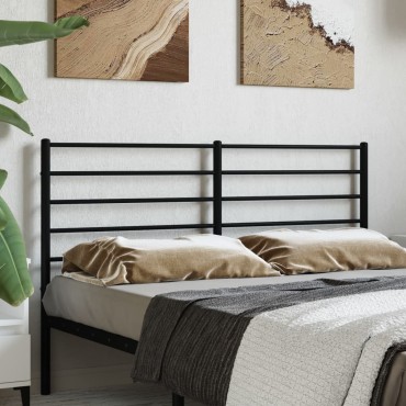 vidaXL Κεφαλάρι Μαύρο Μεταλλικό 166x3x90cm 1 τεμ.