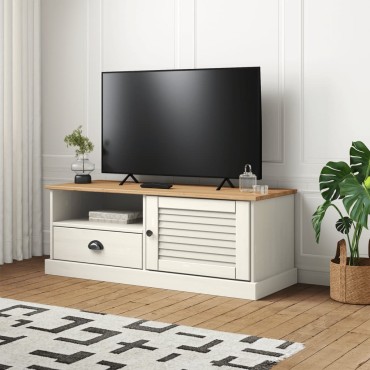 vidaXL Έπιπλο Τηλεόρασης VIGO Λευκό 106x40x40cm Μασίφ Ξύλο Πεύκου