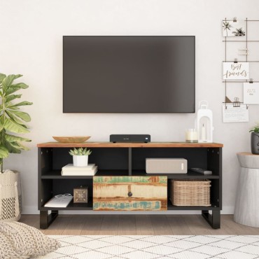 vidaXL Έπιπλο Τηλεόρασης 100x33x46cm Μασίφ Ανακυκλ. Ξύλο & Επεξ. Ξύλο