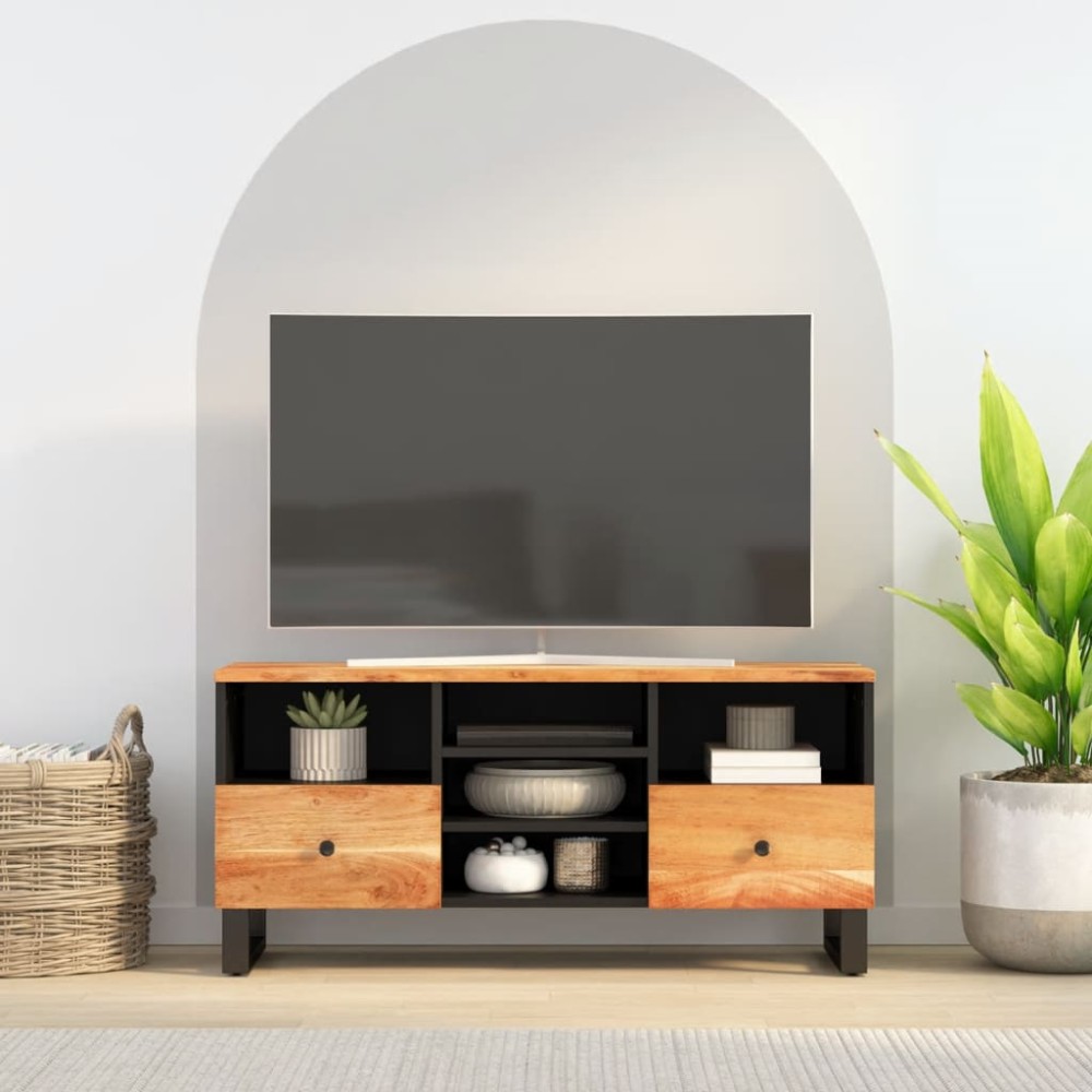 vidaXL Έπιπλο Τηλεόρασης 100x33x46cm Μασίφ Ξύλο Ακακίας & Επεξ. Ξύλο