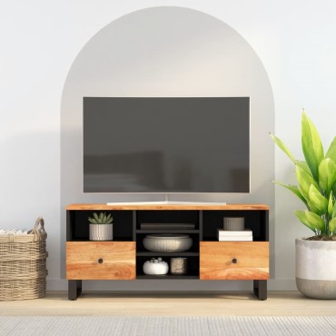 vidaXL Έπιπλο Τηλεόρασης 100x33x46cm Μασίφ Ξύλο Ακακίας & Επεξ. Ξύλο