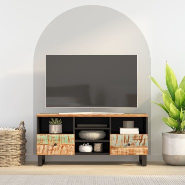 vidaXL Έπιπλο Τηλεόρασης 100x33x46cm Μασίφ Ανακυκλ. Ξύλο & Επεξ. Ξύλο