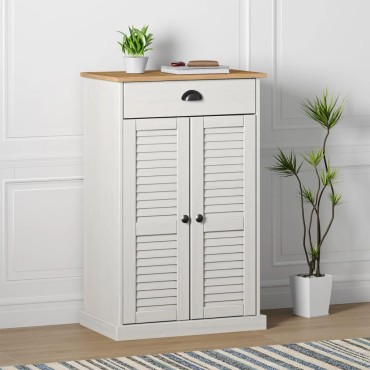 vidaXL Παπουτσοθήκη Λευκή VIGO 60x35x96cm από Μασίφ Ξύλο Πεύκου