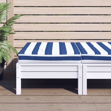 vidaXL Μαξιλάρι Παλέτας Μπλε & Λευκό Ριγέ 60x60x8cm Ύφασμα Oxford