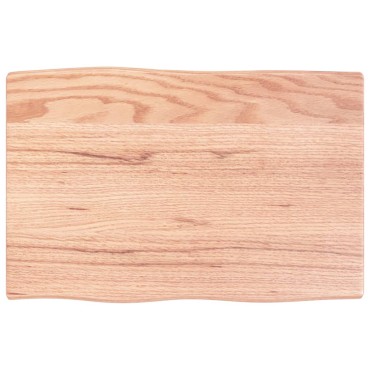 vidaXL Επιφ Τραπεζιού Αν Καφέ 60x40x2cm Επ Μασίφ Ξύλο Δρυός Live Edge 1 τεμ.