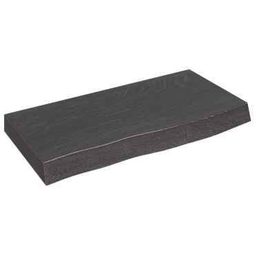 vidaXL Ράφι Τοίχου Σκούρο Καφέ 60x30x(2-6)cm Επεξ. Μασίφ Ξύλο Δρυός 1 τεμ.
