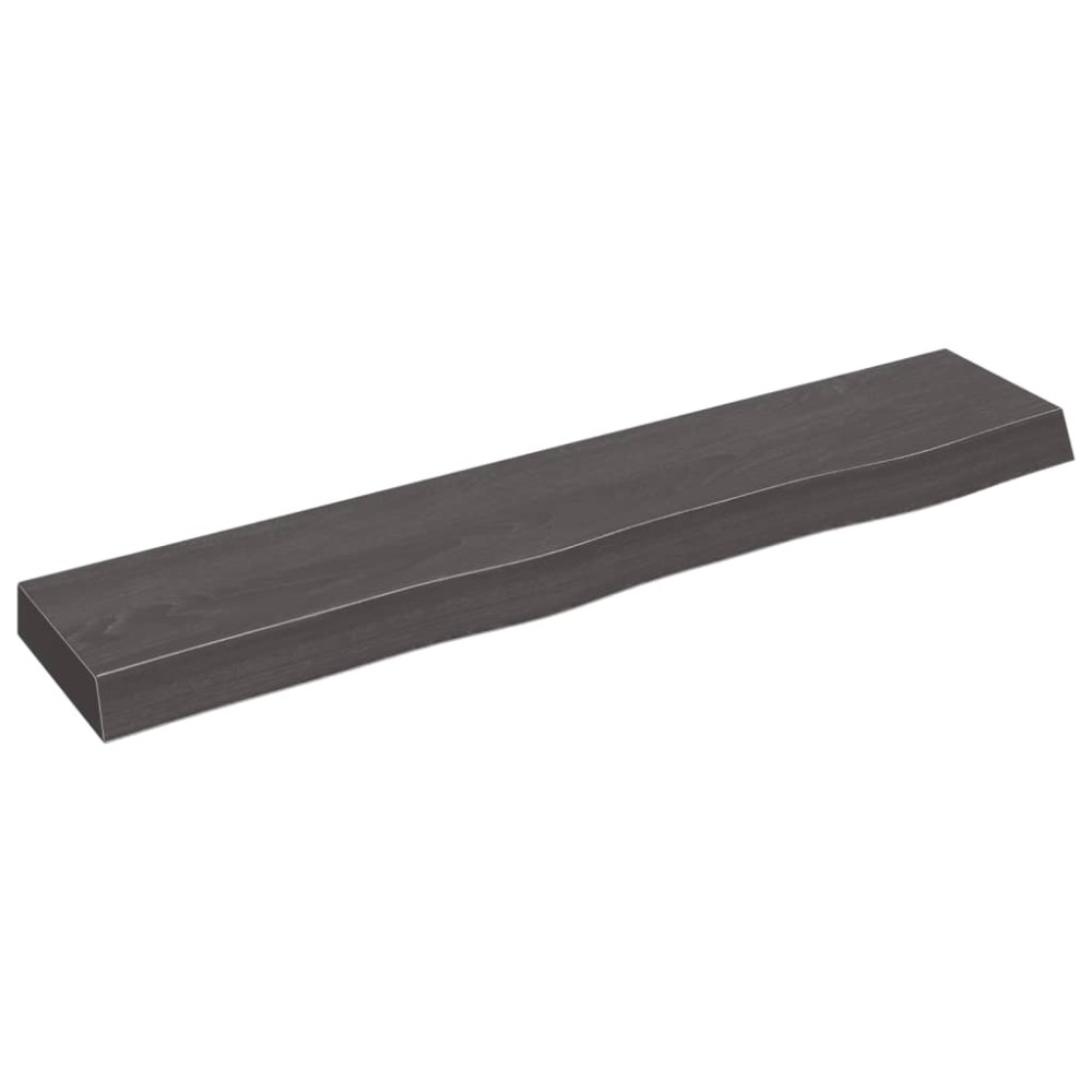 vidaXL Ράφι Τοίχου Σκούρο Καφέ 100x20x6cm Επεξεργ. Μασίφ Ξύλο Δρυός 1 τεμ.