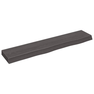 vidaXL Ράφι Τοίχου Σκούρο Καφέ 100x20x6cm Επεξεργ. Μασίφ Ξύλο Δρυός 1 τεμ.