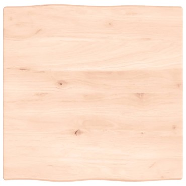vidaXL Επιφάνεια Τραπεζιού 60x60x2cm Ακατ. Μασίφ Ξύλο Δρυός Live Edge 1 τεμ.