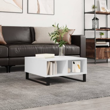 vidaXL Τραπεζάκι Σαλονιού Λευκό 60x60x30cm Επεξεργασμένο Ξύλο 1 τεμ.