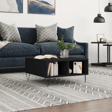 vidaXL Τραπεζάκι Σαλονιού Μαύρο 60x60x30cm από Επεξεργασμένο Ξύλο 1 τεμ.