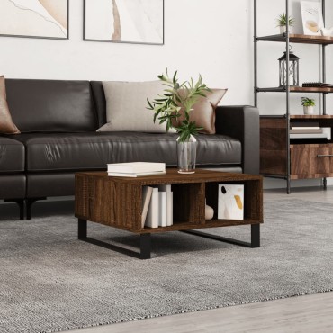 vidaXL Τραπεζάκι Σαλονιού Καφέ Δρυς 60x60x30cm Επεξεργασμένο Ξύλο 1 τεμ.