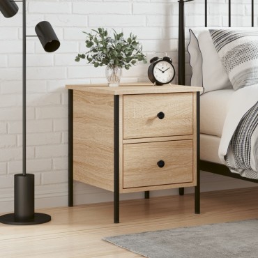 vidaXL Κομοδίνο Sonoma Δρυς 40x42x50cm από Επεξεργασμένο Ξύλο 1 τεμ.
