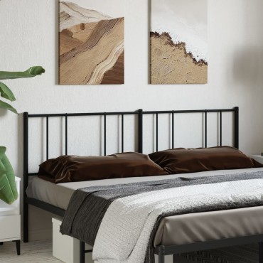 vidaXL Κεφαλάρι Μαύρο Μεταλλικό 198x3x90cm 1 τεμ.
