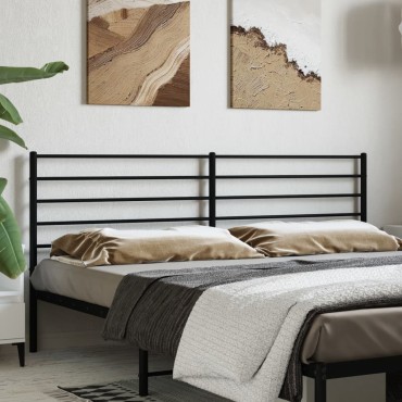 vidaXL Κεφαλάρι Μαύρο Μεταλλικό 198x3x90cm 1 τεμ.