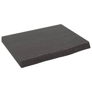 vidaXL Ράφι Τοίχου Σκούρο Καφέ 40x30x(2-4)cm Επεξ. Μασίφ Ξύλο Δρυός 1 τεμ.