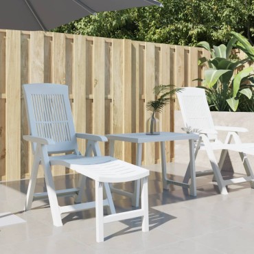 vidaXL Ξαπλώστρα Λευκή Πλαστική 60x114x110cm 1 τεμ.