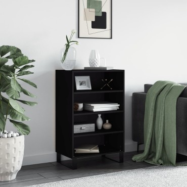 vidaXL Ραφιέρα Μαύρη 57x35x90 από Επεξεργασμένο Ξύλο 57x35x90cm 1 τεμ.