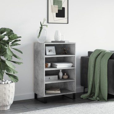 vidaXL Ραφιέρα Γκρι Σκυροδέματος 57x35x90 από Επεξεργασμένο Ξύλο 57x35x90cm 1 τεμ.