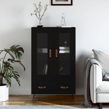 vidaXL Ντουλάπα Μαύρη 69,5x31x115cm από Επεξεργασμένο Ξύλο 1 τεμ.