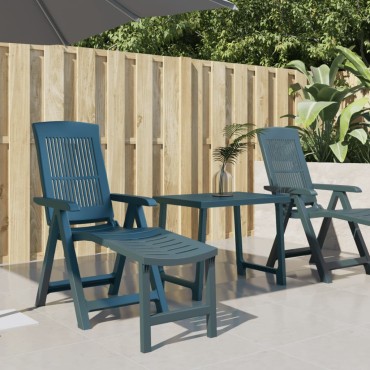 vidaXL Ξαπλώστρα Πράσινη Πλαστική 60x114x110cm 1 τεμ.
