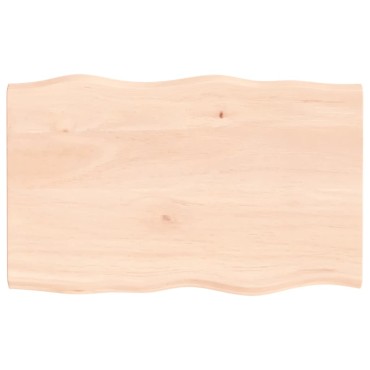 vidaXL Επιφάνεια Τραπεζιού 80x50x2cm Ακατ. Μασίφ Ξύλο Δρυός Live Edge 1 τεμ.
