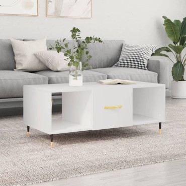 vidaXL Τραπεζάκι Σαλονιού Λευκό 102x50x40cm από Επεξεργασμένο Ξύλο 1 τεμ.