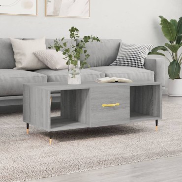 vidaXL Τραπεζάκι Σαλονιού Γκρι Sonoma 102x50x40cm Επεξεργασμένο Ξύλο 1 τεμ.