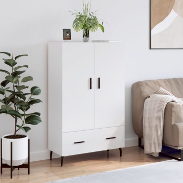 vidaXL Ντουλάπα Γυαλ. Λευκό 69,5x31x115cm από Επεξεργασμένο Ξύλο 1 τεμ.