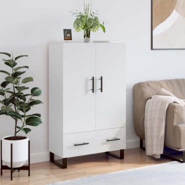 vidaXL Ντουλάπα Γυαλ. Λευκό 69,5x31x115cm από Επεξεργασμένο Ξύλο 1 τεμ.