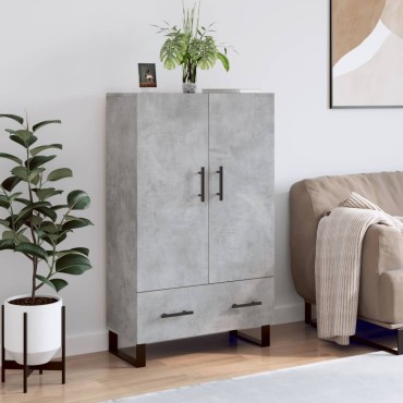 vidaXL Ντουλάπα Γκρι Σκυροδέματος 69,5x31x115cm Επεξεργ. Ξύλο 1 τεμ.