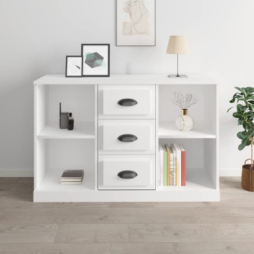 vidaXL Ντουλάπι Γυαλιστερό Λευκό 104,5x35,5x67,5cm Επεξεργασμένο Ξύλο 1 τεμ.