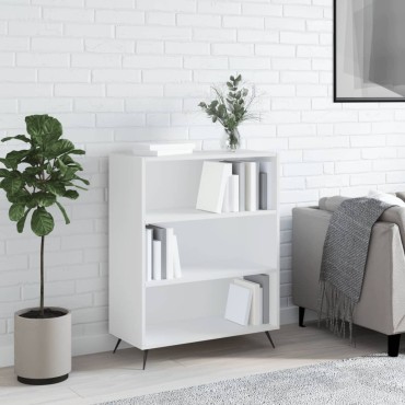 vidaXL Βιβλιοθήκη Λευκή 69,5x32,5x90cm από Επεξεργασμένο Ξύλο 1 τεμ.