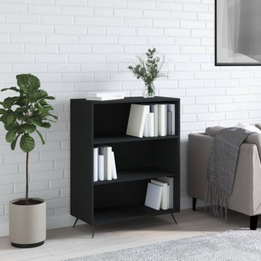 vidaXL Βιβλιοθήκη Μαύρη 69,5x32,5x90cm από Επεξεργασμένο Ξύλο 1 τεμ.