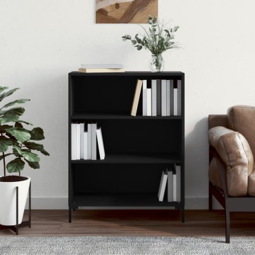 vidaXL Βιβλιοθήκη Μαύρη 69,5x32,5x90cm από Επεξεργασμένο Ξύλο 1 τεμ.