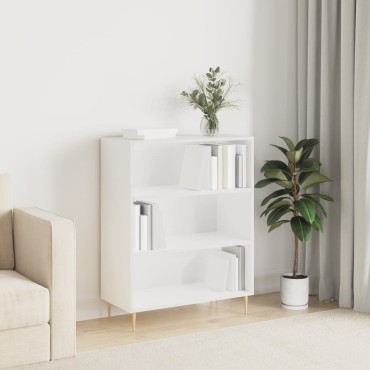 vidaXL Βιβλιοθήκη Λευκή 69,5x32,5x90cm από Επεξεργασμένο Ξύλο 1 τεμ.