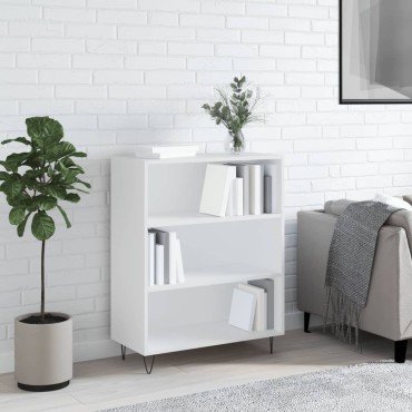 vidaXL Βιβλιοθήκη Λευκή 69,5x32,5x90cm από Επεξεργασμένο Ξύλο 1 τεμ.