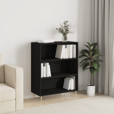 vidaXL Βιβλιοθήκη Μαύρη 69,5x32,5x90cm από Επεξεργασμένο Ξύλο 1 τεμ.