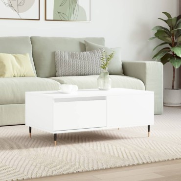 vidaXL Τραπεζάκι Σαλονιού Λευκό 90x50x36,5cm Επεξεργασμένο Ξύλο 1 τεμ.
