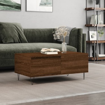 vidaXL Τραπεζάκι Σαλονιού Καφέ Δρυς 90x50x36,5cm Επεξεργασμ. Ξύλο 1 τεμ.