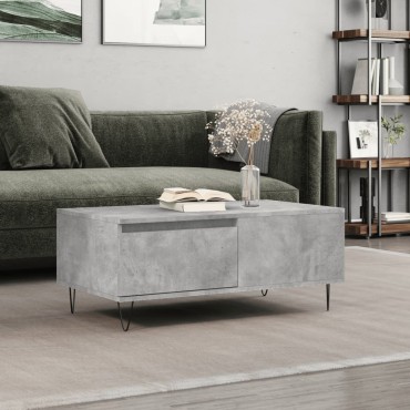 vidaXL Τραπεζάκι Σαλονιού Γκρι Σκυροδ. 90x50x36,5cm Επεξεργ. Ξύλο 1 τεμ.