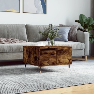vidaXL Τραπεζάκι Σαλονιού Καπνιστή Δρυς 55x55x36,5cm Επεξεργασμ. Ξύλο 1 τεμ.