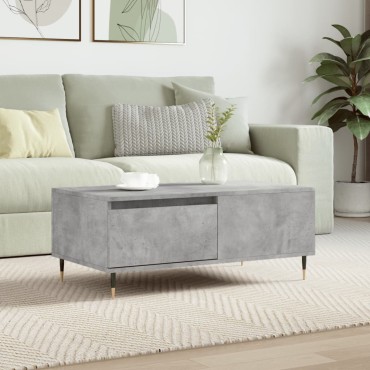vidaXL Τραπεζάκι Σαλονιού Γκρι Σκυροδ. 90x50x36,5cm Επεξεργ. Ξύλο 1 τεμ.