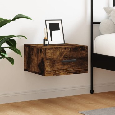vidaXL Κομοδίνο Επιτοίχιο Καπνιστή Δρυς 35x35x20cm 1 τεμ.